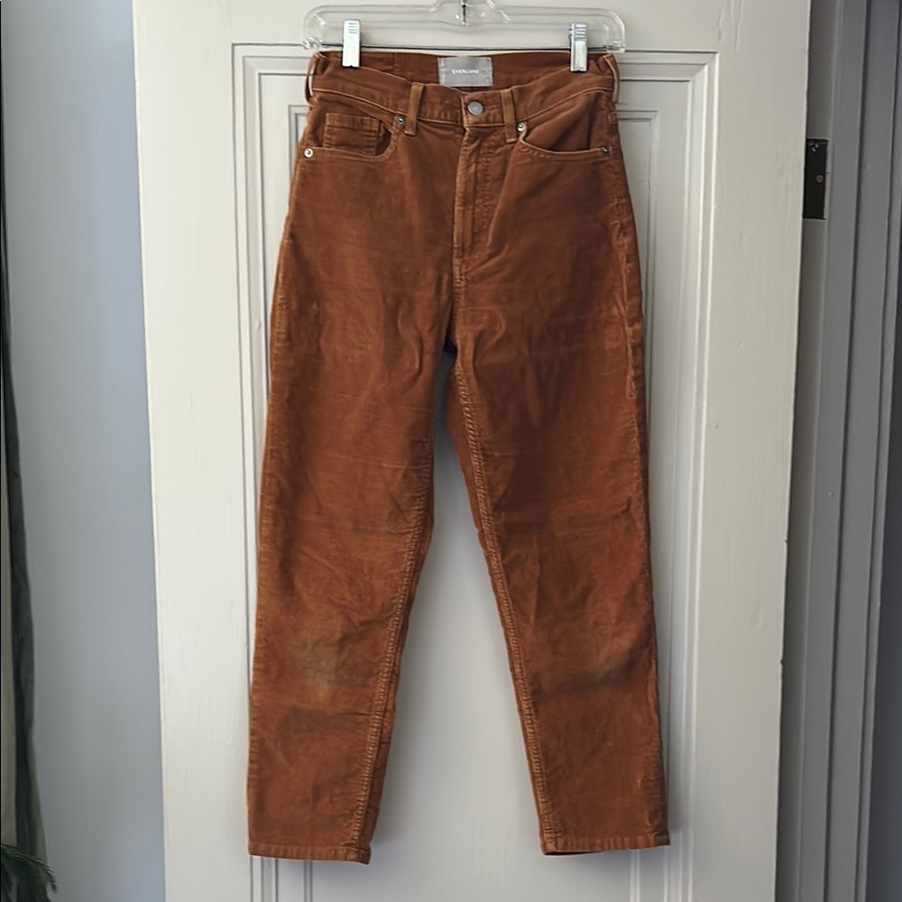 Everlane Baby Cord Cheeky Crop Brown Corduroy Pants Stretchy 25
